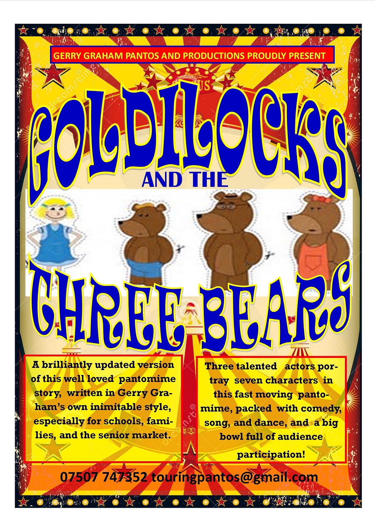 Goldilocks & the 3 bears touring pantomime